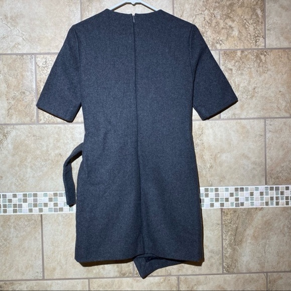 Kate Spade Saturday Gray Wool Buckle Over Faux Wrap Dress 0 - Picture 5 of 5